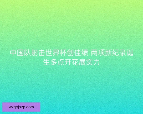 中国队射击世界杯创佳绩 两项新纪录诞生多点开花展实力 中国队射击世界杯创佳绩 两项新纪录诞生多点开花展实力
